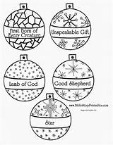 Jesus Ornaments Names Christmas Advent Bible Printables Story Printable Coloring Color God Crafts Sunday School Stories Visit sketch template