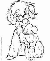Coloring Pages Dog Puppy Printable Puppies Cute Stuffed Kids Animal Colour Drawing Dogs Color Cartoon Print Sheet Beautiful 479a Doll sketch template
