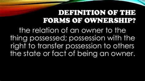 forms  ownership