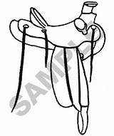 Saddle Western Drawing Outline Getdrawings Embroidery sketch template