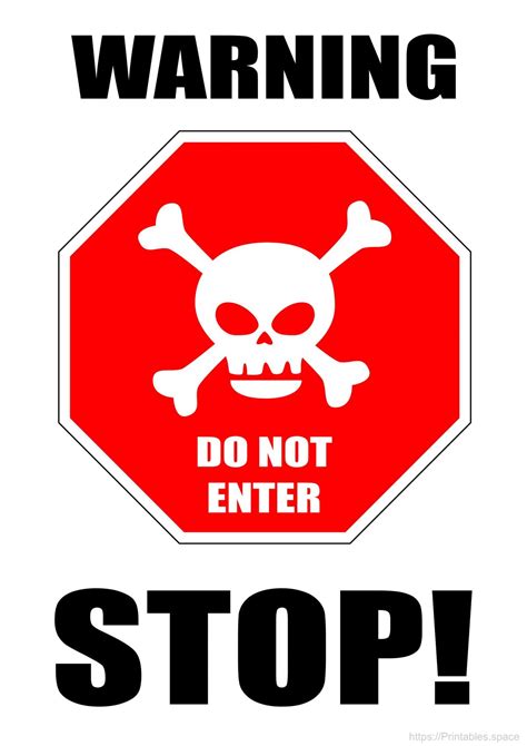 warning stop  printable sign  printables