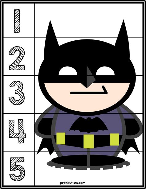 batman   counting puzzle superhero preschool super hero