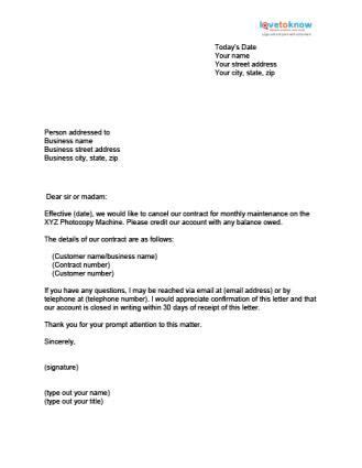 contract termination letter real estate forms letter sample