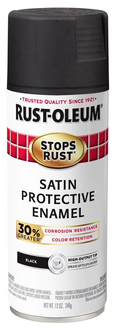 black rust oleum stops rust advanced satin spray paint  oz