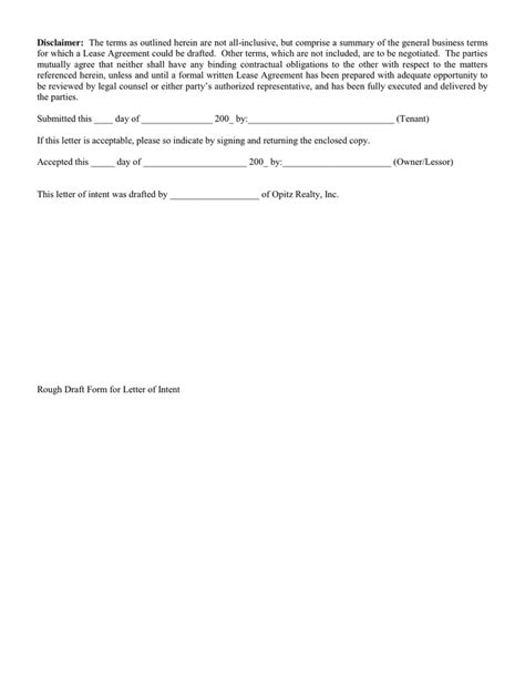 letter  intent  lease  word   formats page