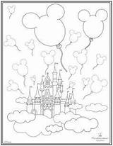 Coloring Disney Pages Castle Magic Kingdom Mickey Walt Disneyland Printable Drawing Colouring Sheets Coloriage Kids Adult Dessin Mouse Template Printables sketch template