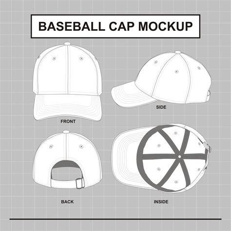 baseball cap mockup vector illustrator template etsy