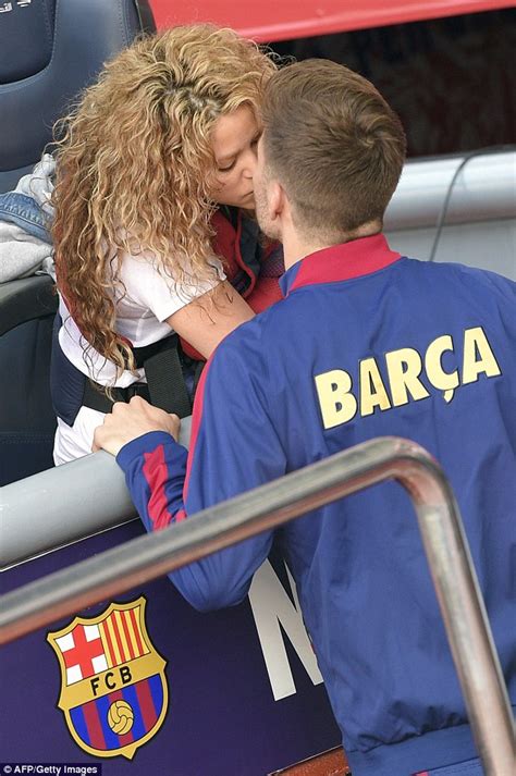 Shakira Kisses Husband Gerard Piqué At Fc Barcelona Match With Sons