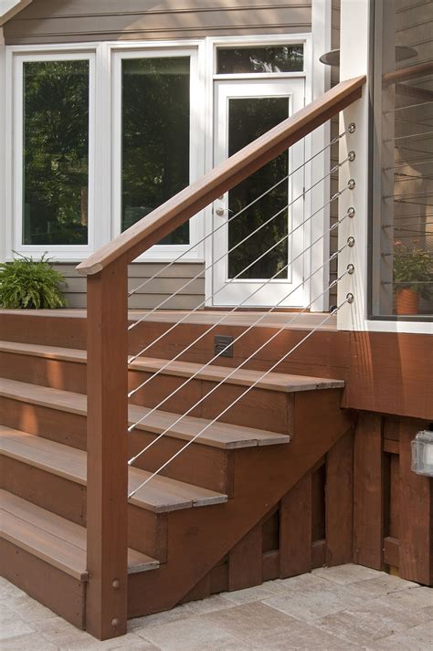 fiberon composite steps  horizontal wire railing  leads