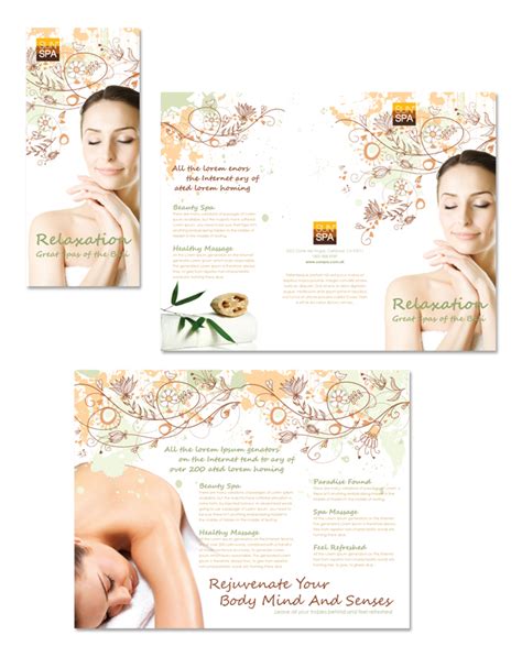 health beauty spa tri fold brochure template