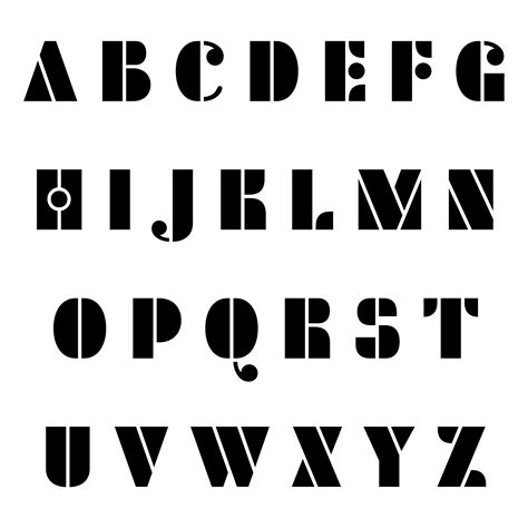downloadable  printable alphabet stencils templates  large