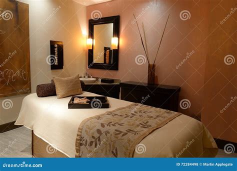 massage bed  luxury spa stock photo image  indoor