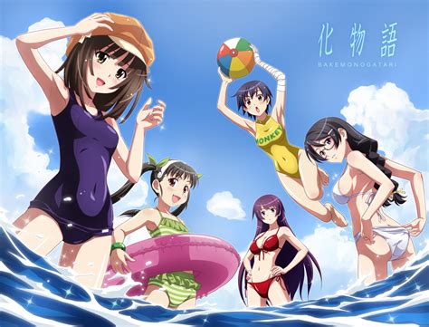 Wallpaper Monogatari Series Anime Girls Senjougahara