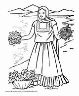 Coloring Pages Mexican Valentine Flowers Sheets Girls Printable Kids Grade 4th Posadas Selling Las 3rd Colonial Woman Print Girl Flower sketch template