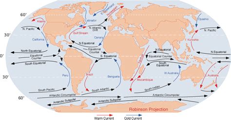 surface  subsurface ocean currents ocean current map