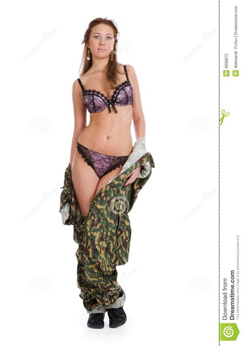 Beautiful Woman In Military Uniform Stock Image Image Of