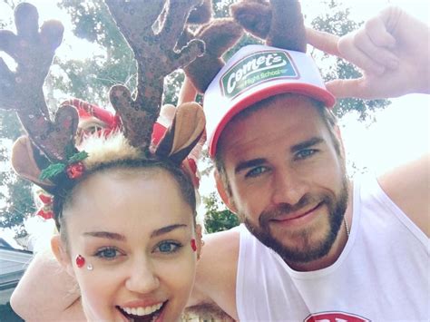 miley cyrus and liam hemsworth had the most miley christmas ever self