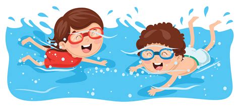 kids swimming wearing goggles  vector art  vecteezy