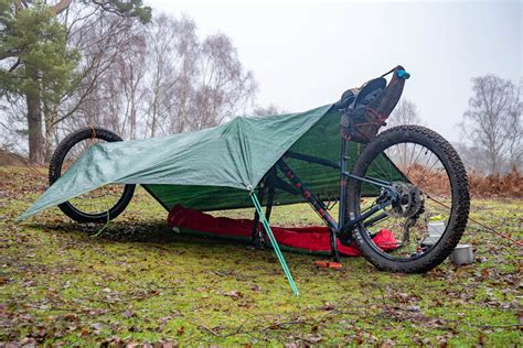 set   tarp shelter   bike video bikepackingcom