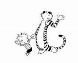 Calvin Hobbes Coloring Pages Printable Line Getcolorings Color Comments Wordpress sketch template