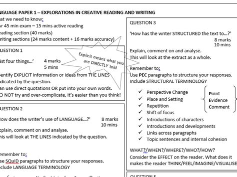 aqa english language paper   paper  revision mats gcse revision