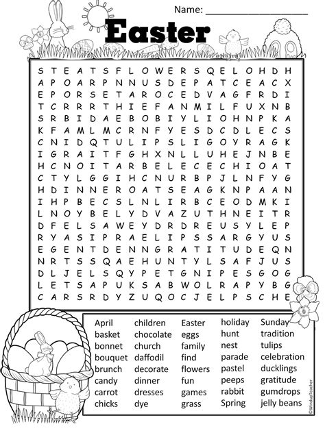 easter word search hard  grades   adult   teachers