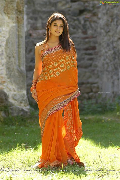 tollywood hq nayanthara hot in orange saree photos