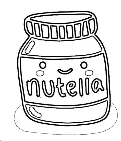 nutella kawaii food coloring pages