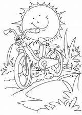Coloring Summer Pages Bicycle Bike Kids Sheets Sun Printable Print Preschoolers Color Mountain Cartoon Safety Fun Activity Racing Against School sketch template