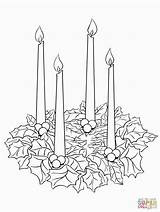 Wreath Uteer Candles sketch template