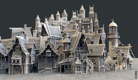 Modeling Medieval Town In 3d Medieval Town Model City Building