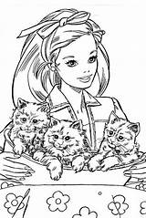 Barbie Coloring Pages Cat Colouring sketch template