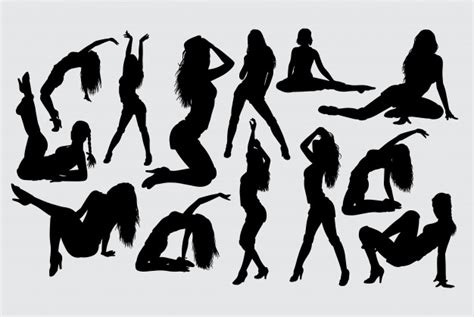 sexy girl silhouette vector at