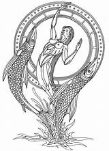 Pisces Astrologie Poisson Fische Segni Cancer Zodiacali Zodiaco Coloriages Signos Erwachsene Astrology Adulti Gemini Malvorlagen Astrologia Designlooter Horoscope Signs Zodiacale sketch template