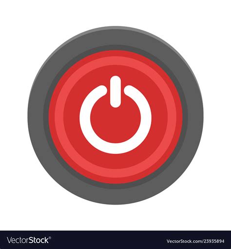 button power button  red button isolate vector image