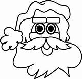 Coloring Bold Line Natale Babbo Face Wecoloringpage sketch template