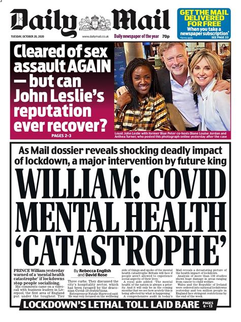 daily mail front page   october  tomorrows papers today