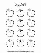 Apples Tracing sketch template
