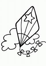Kite Coloring Pages Az Preschool Clipart Kites Flying Print Popular Clipartmag sketch template