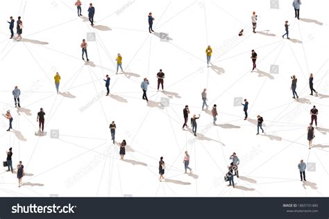 aerial view crowd people connected  stock photo  shutterstock