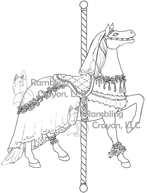 coloring page  carousel horses   httpswww