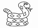 Snake Coloring Pages Kids Drawing Children Printable Rattlesnake Snakes Color Animals Sheet Clipart Cartoon Animal Clip Reptiles Stick Figure Print sketch template
