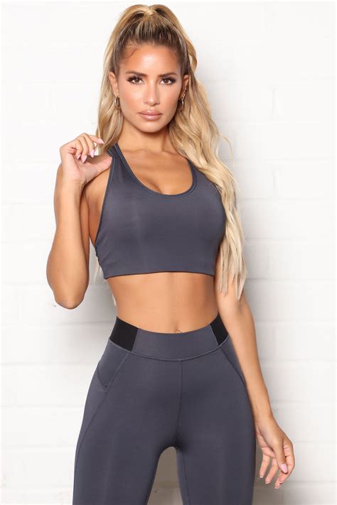 Available In Charcoal Athletic Sports Bra In Sculpt Tech Tight Fit For