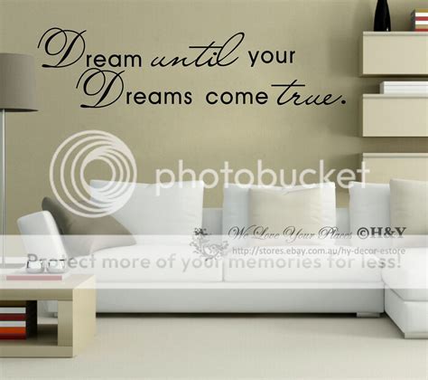 dream until your dreams come true wall art quote removable stickers
