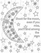 Coloring Pages Quote Teens Quotes Inspirational Printable Adults Moon Positive Adult Kids Sheets Colouring Book Words Cute Shoot Books Motivational sketch template