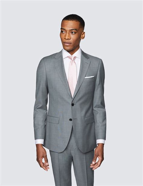 men s grey twill slim fit suit jacket hawes and curtis