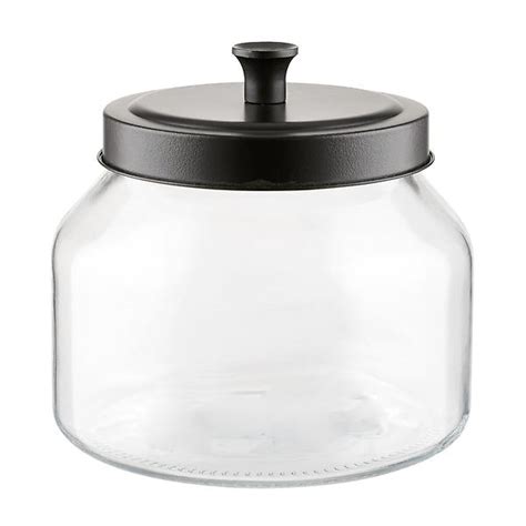 Glass Canisters With Matte Black Lids In 2020 Glass Canisters Glass