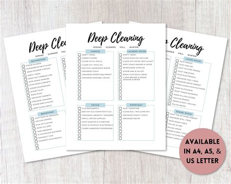 deep cleaning checklist printable  spring cleaning etsy