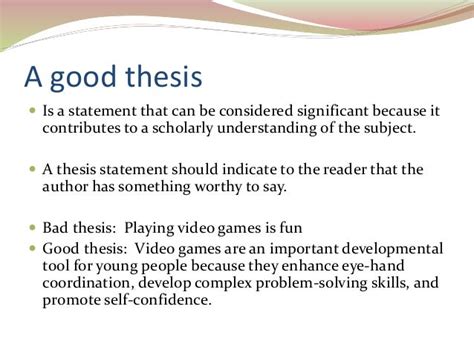 write  good thesis statement     thesis statement