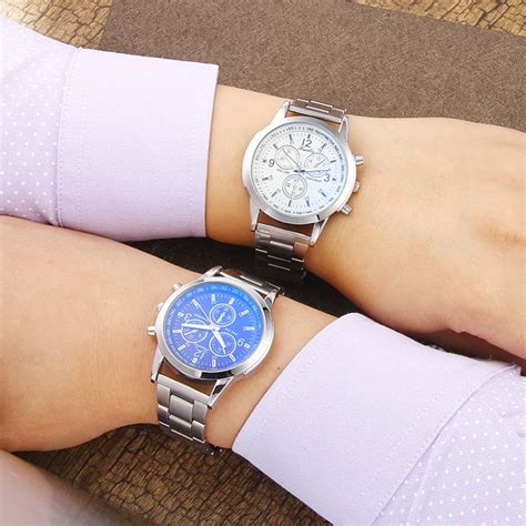 blue face mens wristwatch business stainless steel man watches buy
